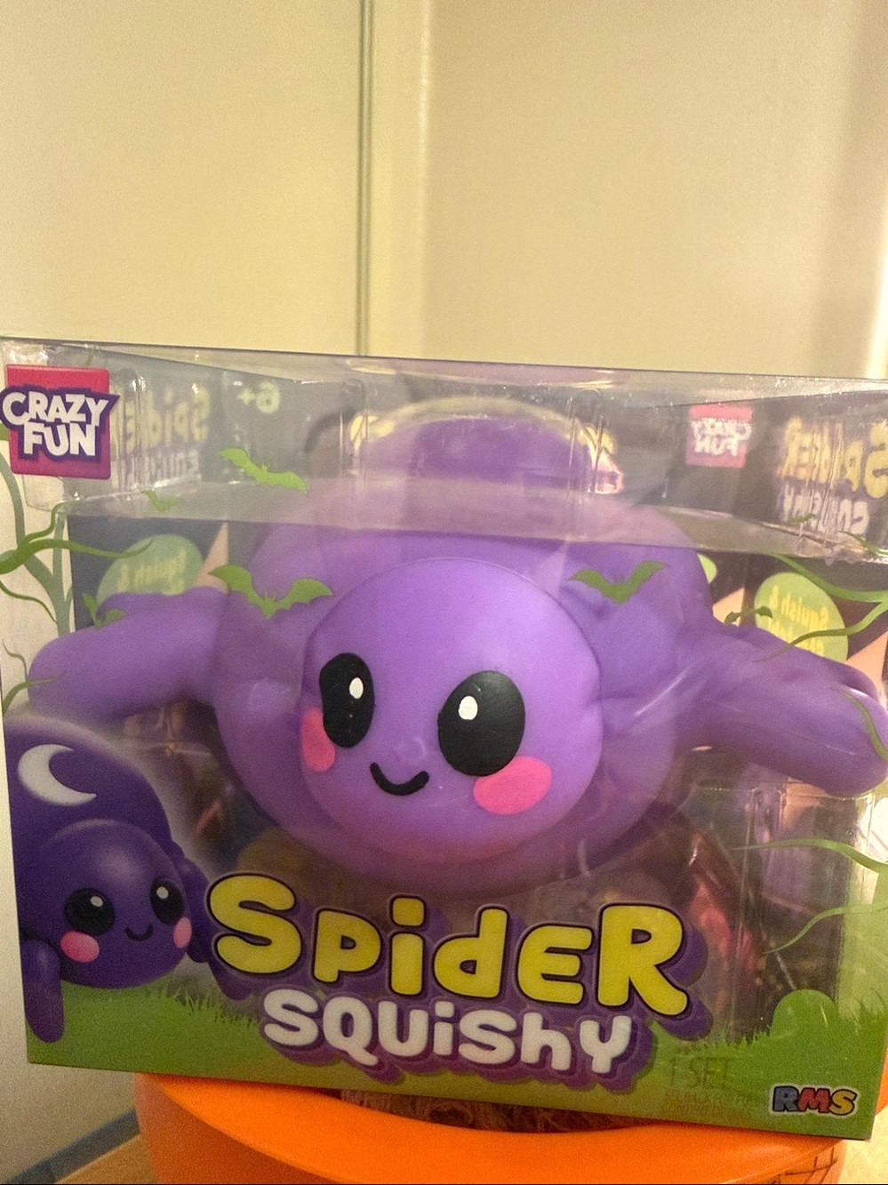 Purple Spider Squishy Plush - Cute Kids Sensory Toy